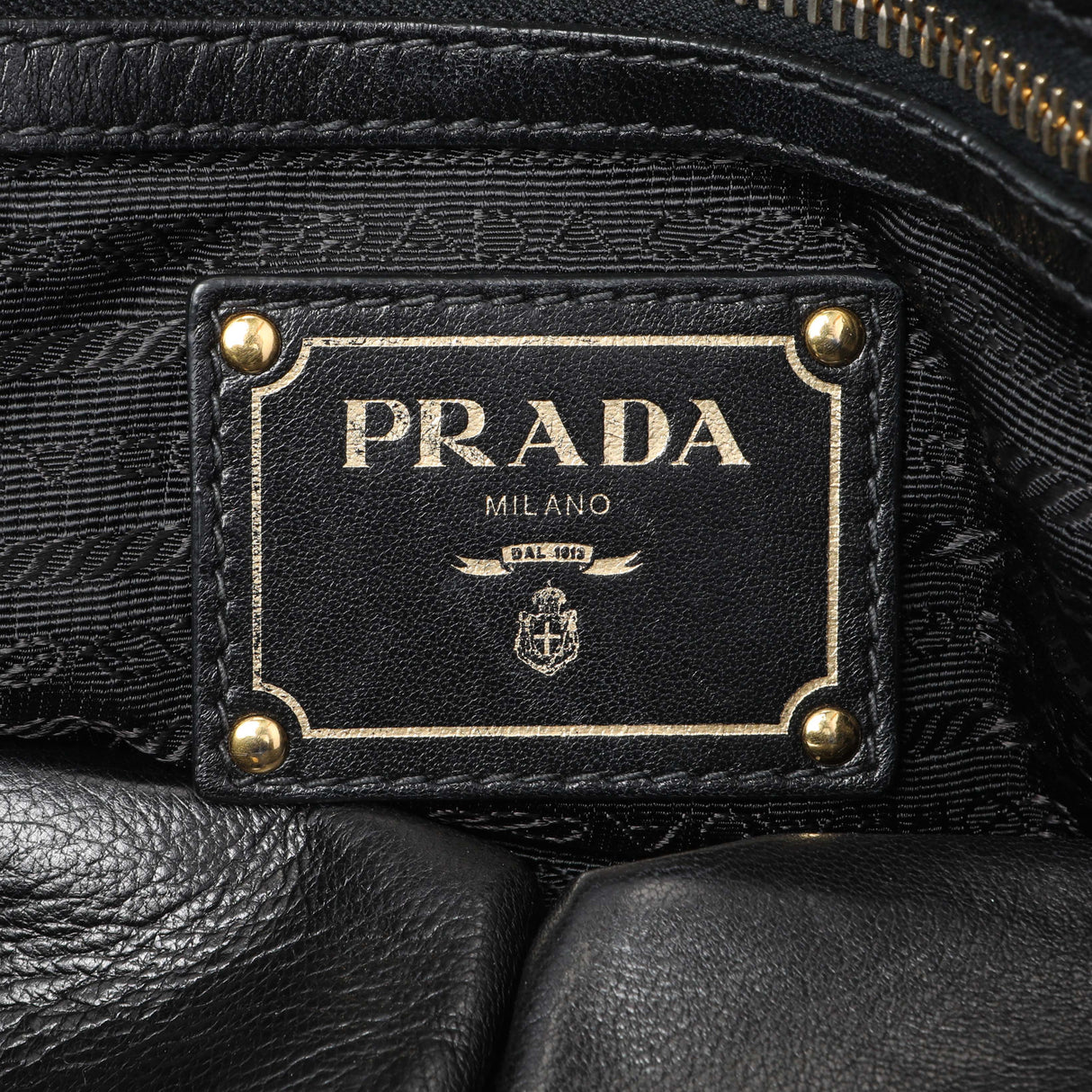 Prada Black Nappa Leather Gaufre Tote Handbags Prada