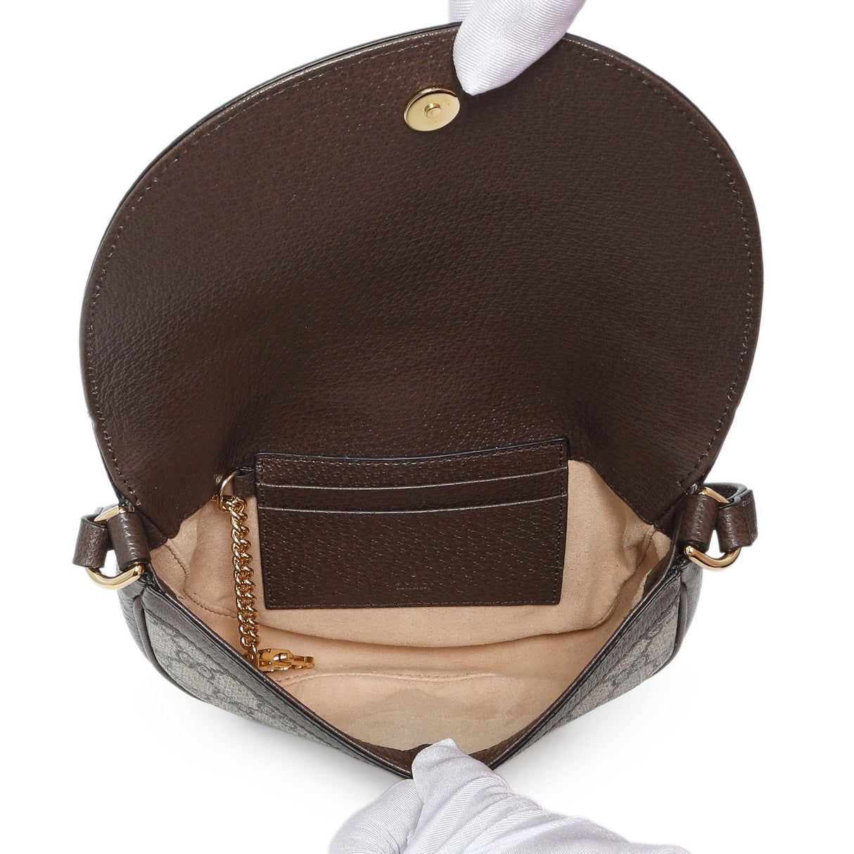 Gucci GG Supreme Monogram Web Mini Ophidia Flap Shoulder Bag Handbags Gucci