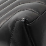 Saint Laurent Black Calfskin Y Quilted Monogram Small Loulou Chain Satchel
