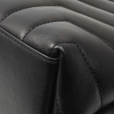Saint Laurent Black Calfskin Y Quilted Monogram Small Loulou Chain Satchel