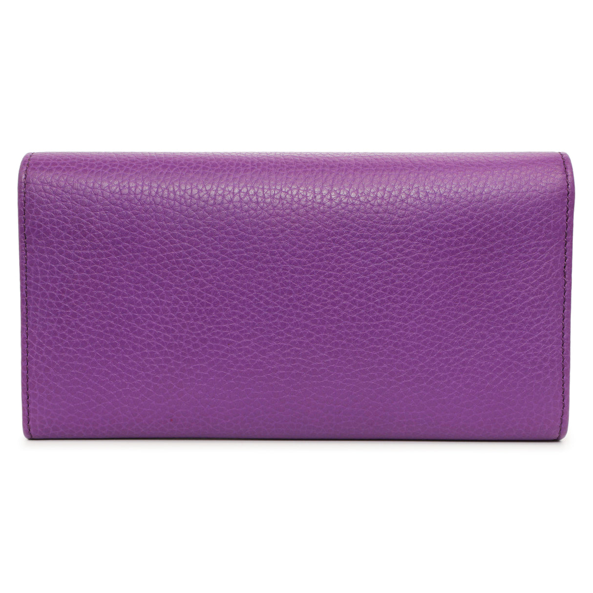 Gucci Purple Pebbled Calfskin Large Soho Continental Wallet