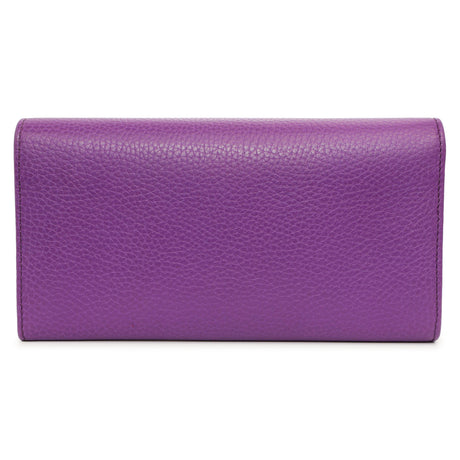 Gucci Purple Pebbled Calfskin Large Soho Continental Wallet