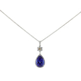 18K White Gold 10.80 Carat Tanzanite Diamond Pendant