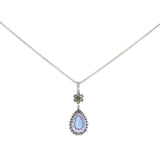 18K White Gold 10.80 Carat Tanzanite Diamond Pendant