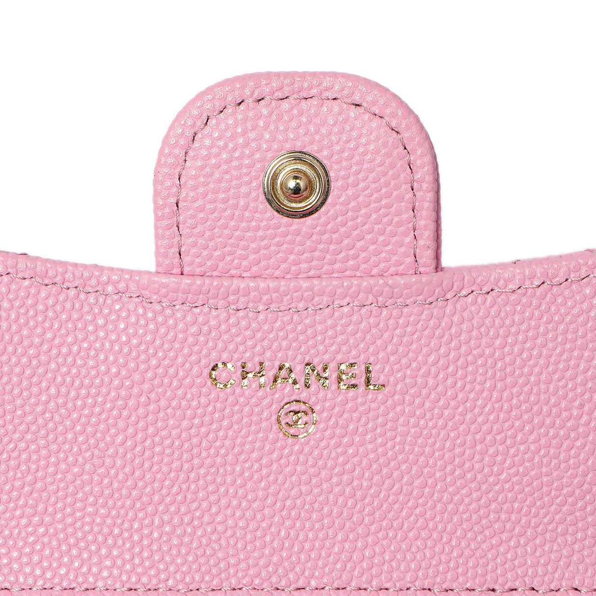 Chanel Pink Quilted Caviar Compact Flap Wallet