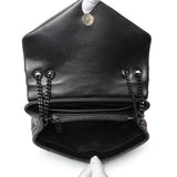 Saint Laurent Black Calfskin Y Quilted Monogram Small Loulou Chain Satchel