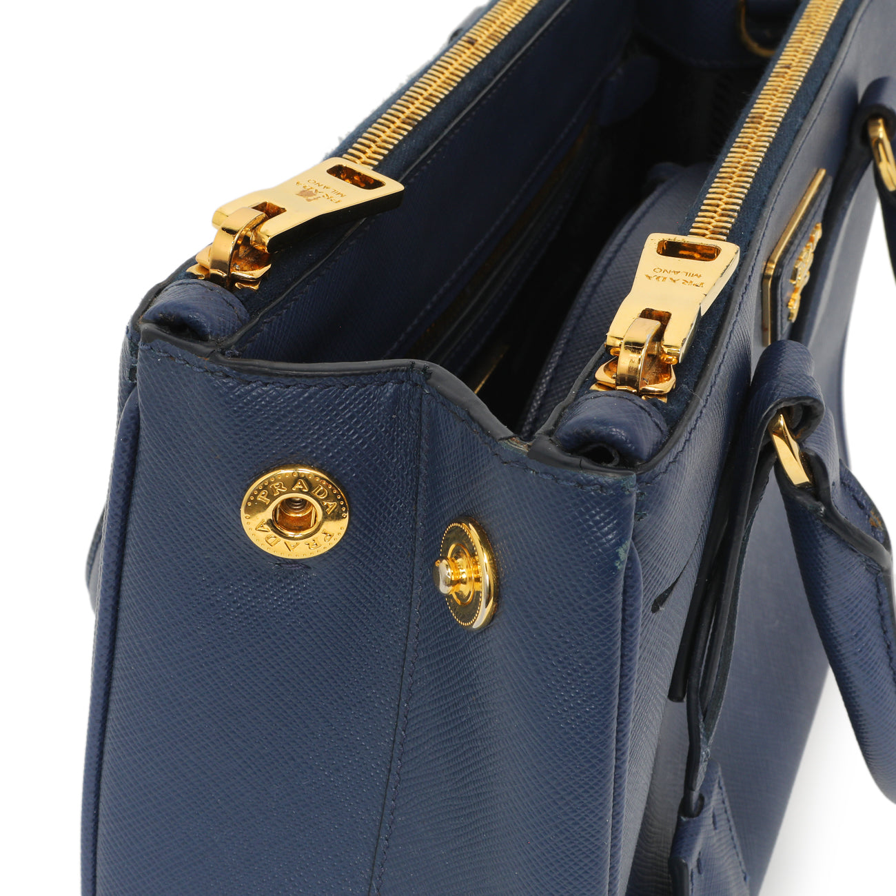 Prada Bluette Saffiano Small Galleria Double Zip Tote – Modaselle