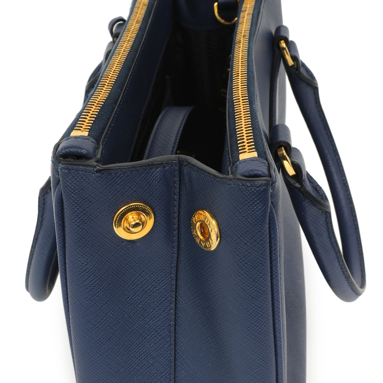 PRADA SAFFIANO TRIANG ケース BLUETTE Prada Bluette Saffiano Small Galleria Double Zip Tote – Modaselle