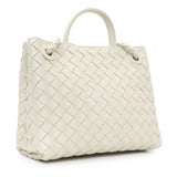 Bottega Veneta White Nappa Intrecciato Small Andiamo Shoulder Bag Handbags Bottega Veneta