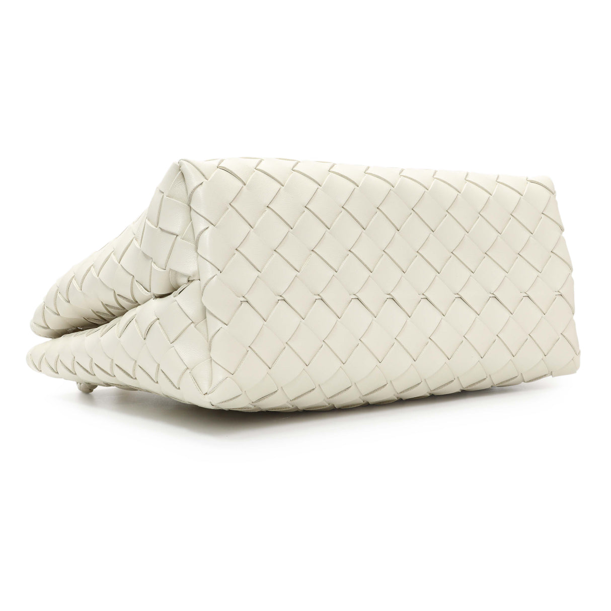 Bottega Veneta White Nappa Intrecciato Small Andiamo Shoulder Bag Handbags Bottega Veneta