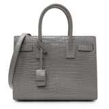 Saint Laurent Grey Croc Embossed Baby Sac De Jour Handbags Saint Laurent