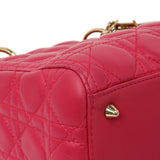 Christian Dior Pink Lambskin Cannage Medium Lady Dior