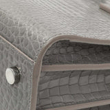 Saint Laurent Grey Croc Embossed Baby Sac De Jour Handbags Saint Laurent
