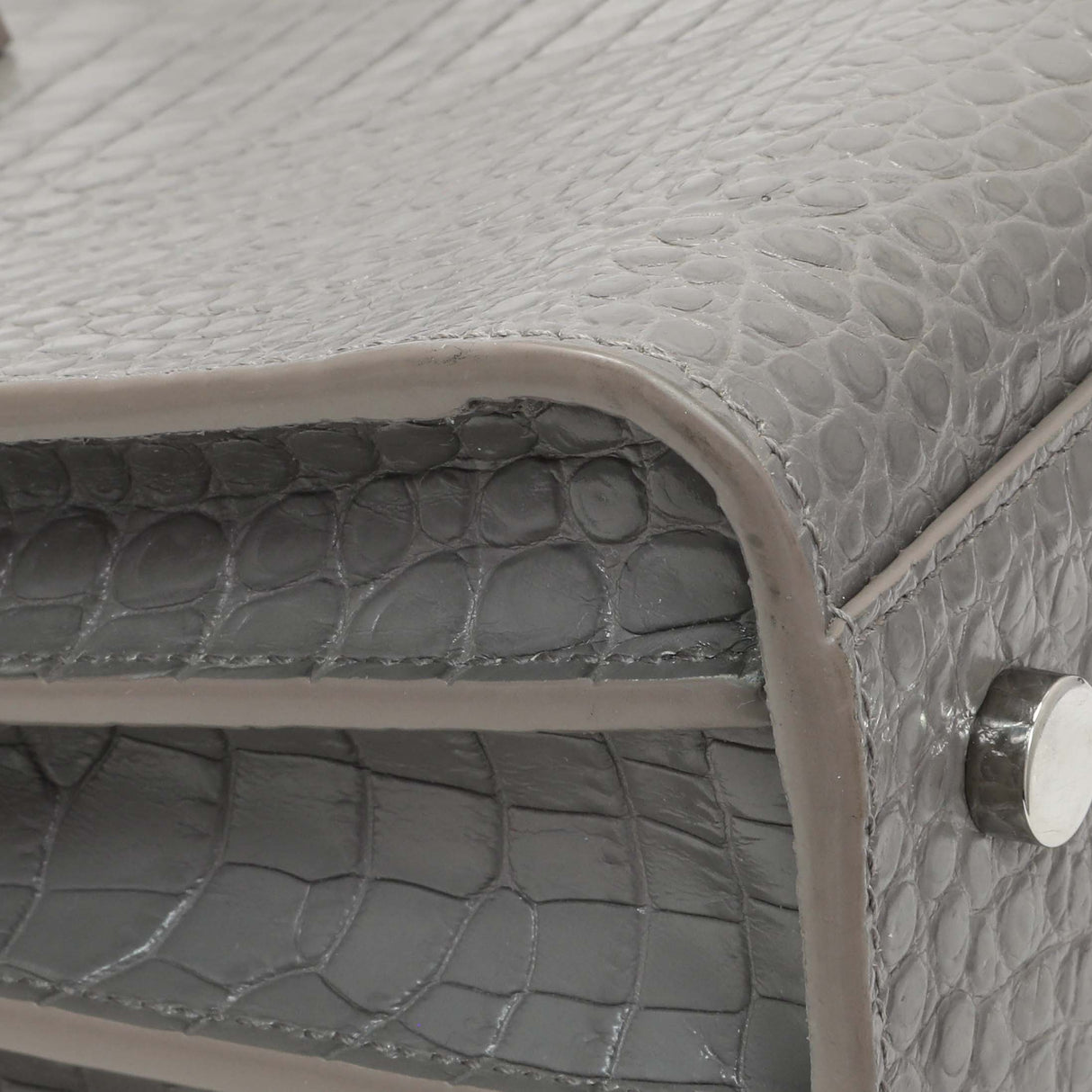 Saint Laurent Grey Croc Embossed Baby Sac De Jour Handbags Saint Laurent