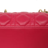 Christian Dior Pink Lambskin Cannage Medium Lady Dior