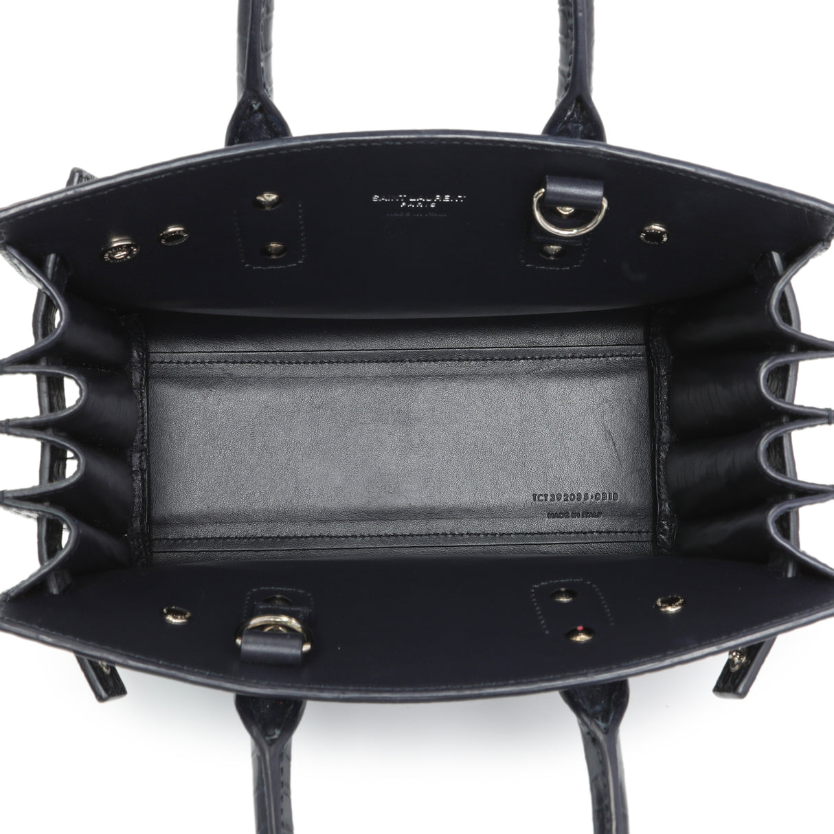 Saint Laurent Calfskin Crocodile Embossed Nano Sac De Jour Handbags Saint Laurent