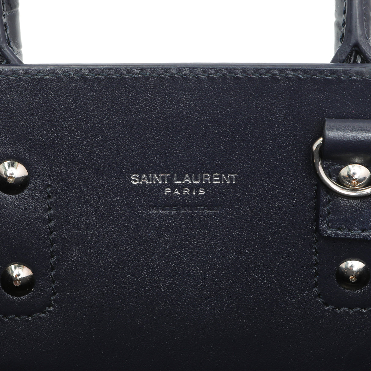 Saint Laurent Calfskin Crocodile Embossed Nano Sac De Jour Handbags Saint Laurent