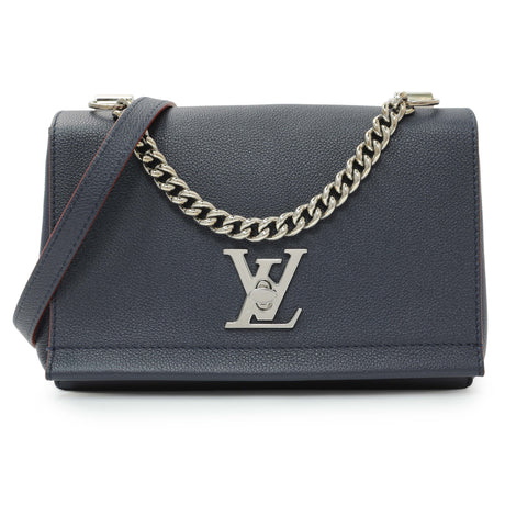 Louis Vuitton Navy Calfskin Lockme II Chain Bag BB Handbags Modaselle