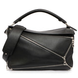 Loewe Black Calfskin Medium Zipper Puzzle Bag