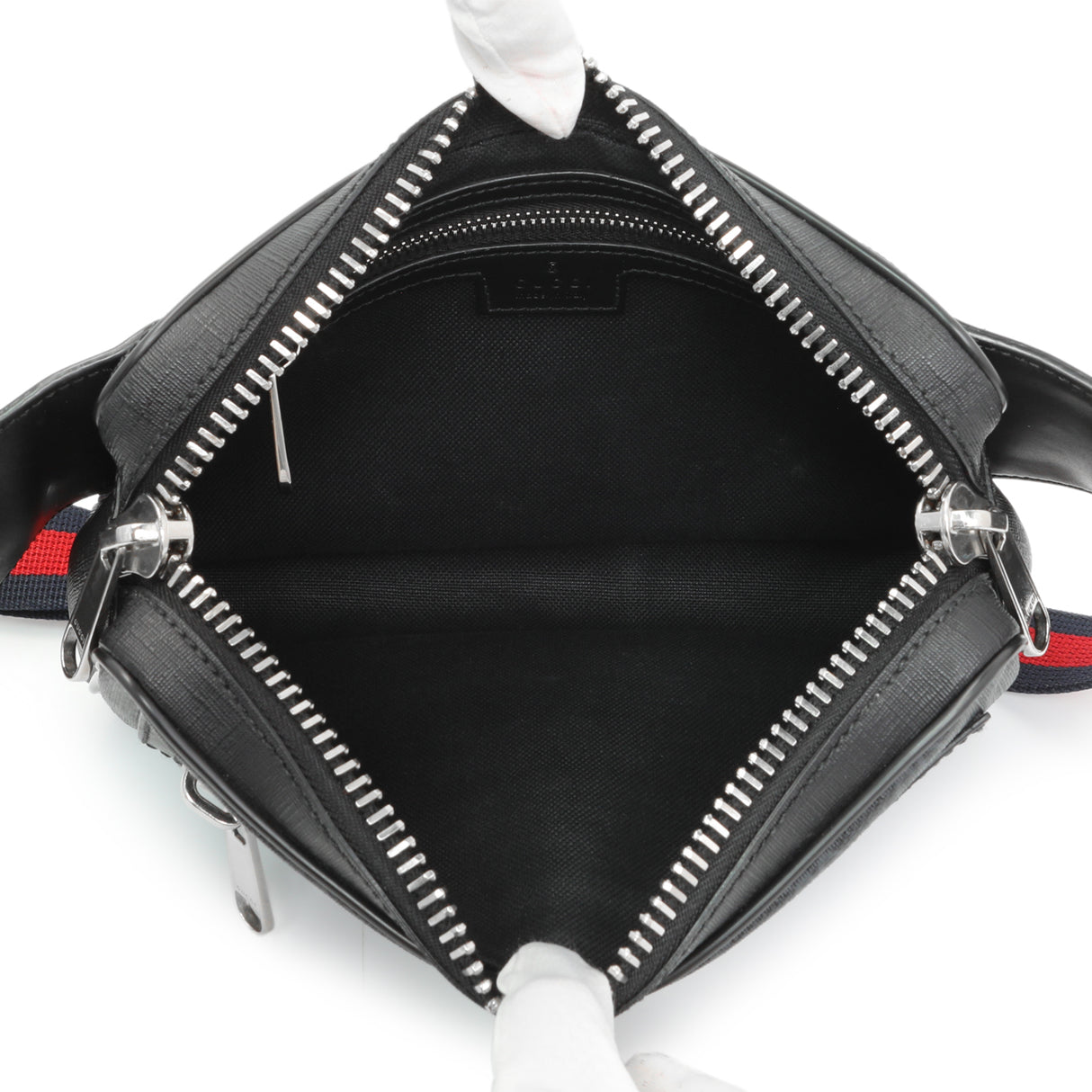 Gucci Black Soft GG Supreme Monogram Web Belt Bag Handbags Gucci