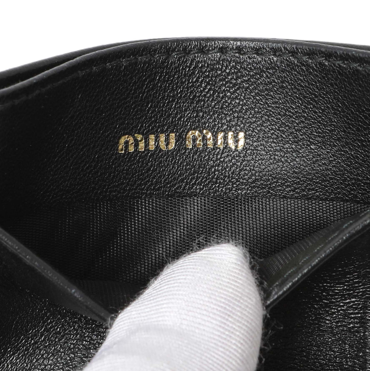 Miu Miu Black Nappa Matelasse Card Case Accessories Miu Miu