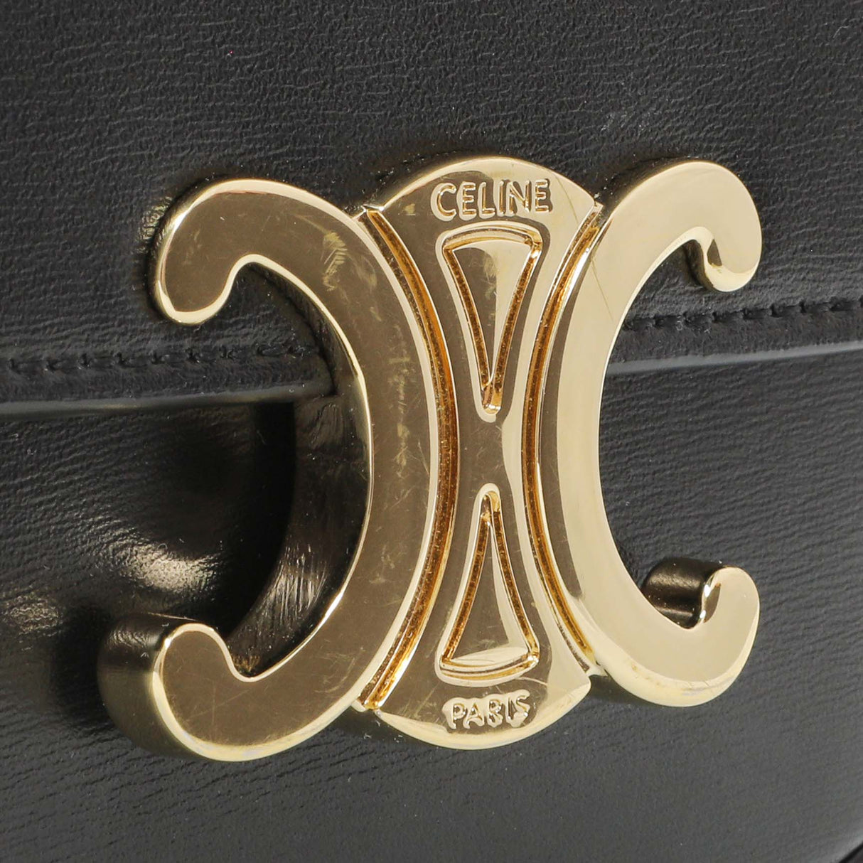 Celine Black Shiny Calfskin Mini Claude Handbags Celine