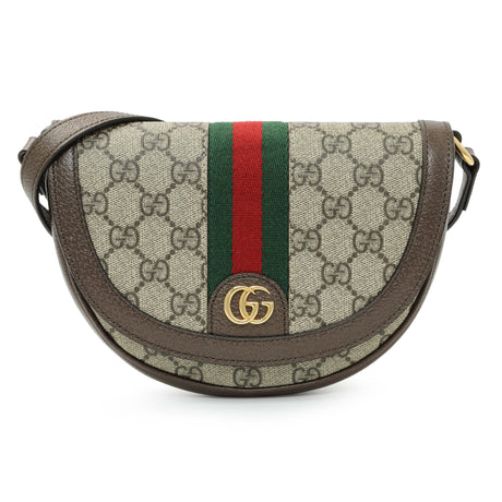 Gucci GG Supreme Monogram Web Mini Ophidia Flap Shoulder Bag Handbags Gucci