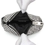 Alexander Wang Black Silver Mesh Crystal Rhinestone Mini Heiress Pouch Handbags Alexander Wang
