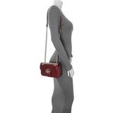 Gucci Rosso Ancora Lambskin Matelasse Small GG Marmont Shoulder Bag Handbags Gucci