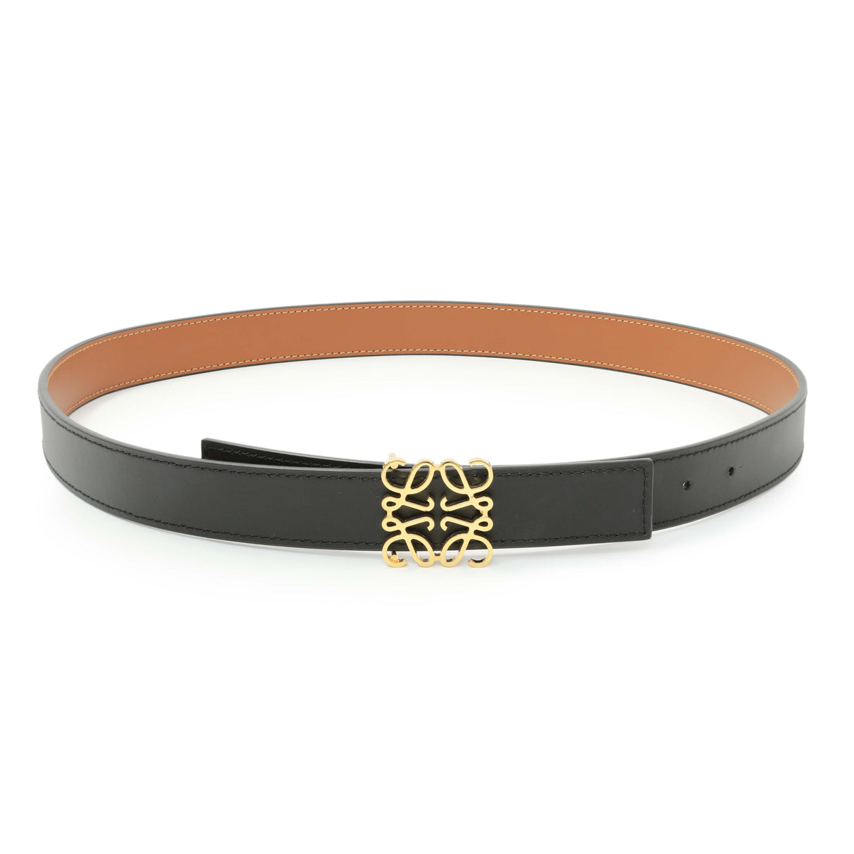 Loewe Black Tan Calfskin Anagram Belt Accessories Loewe