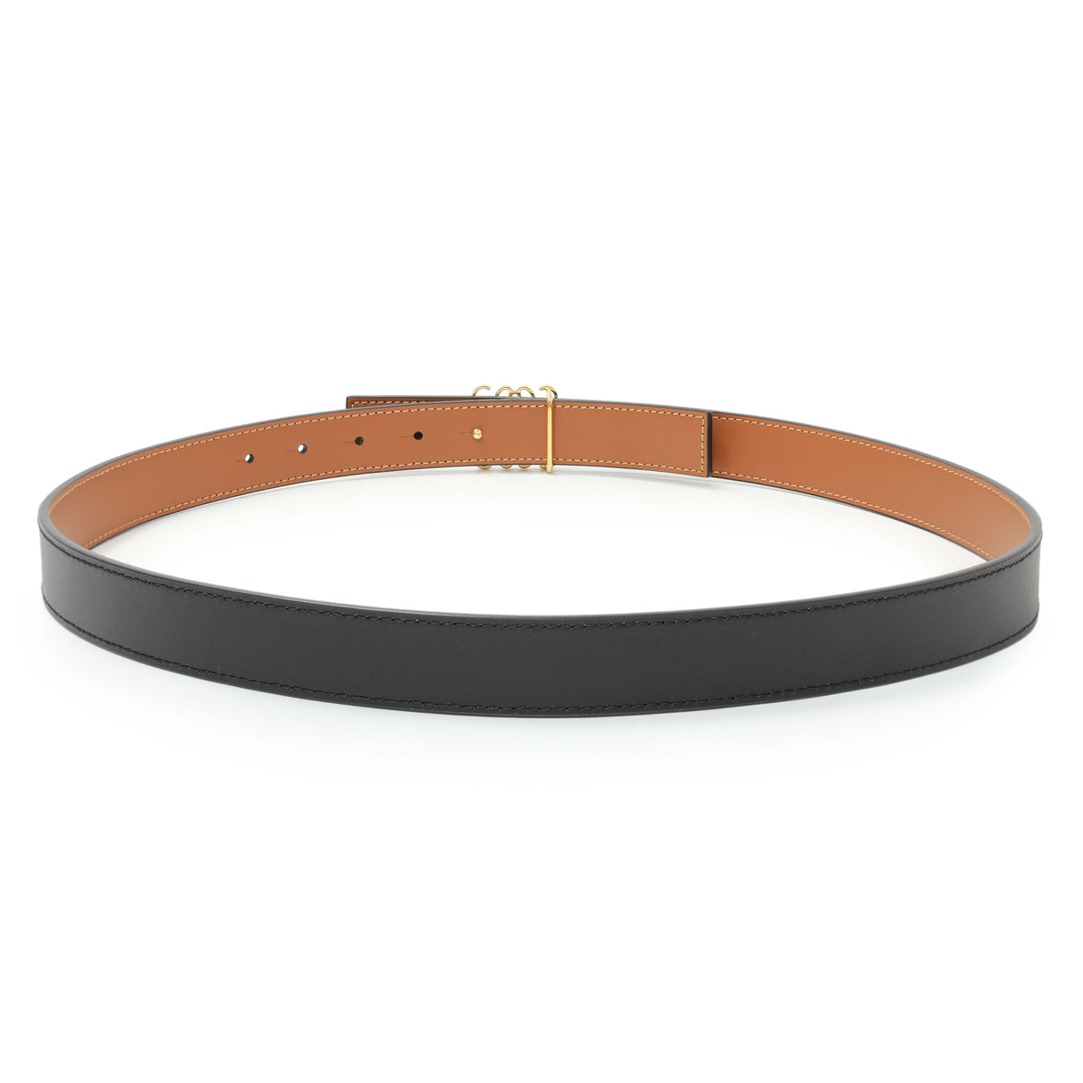 Loewe Black Tan Calfskin Anagram Belt Accessories Loewe