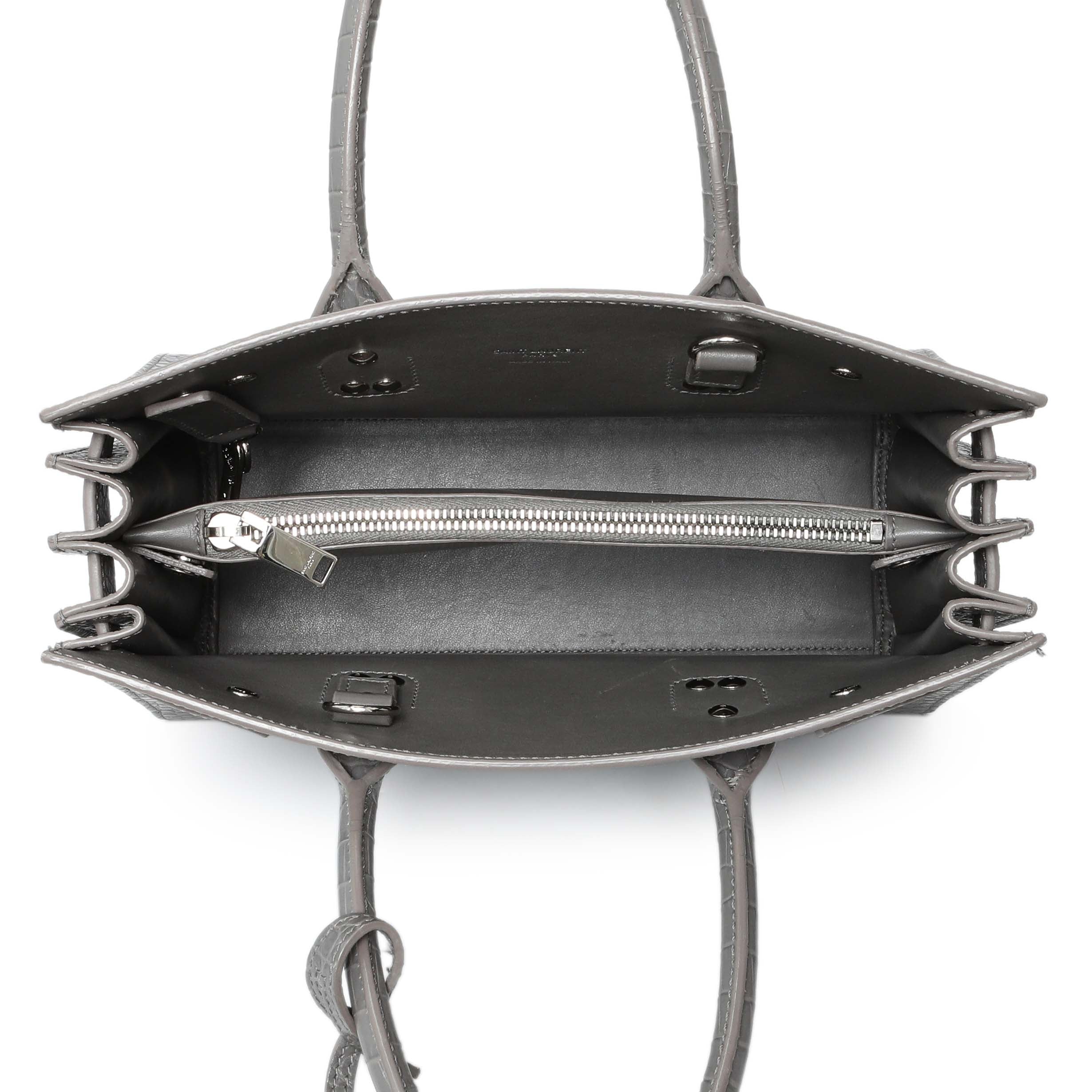 Saint Laurent Grey Croc Embossed Baby Sac De Jour – Modaselle