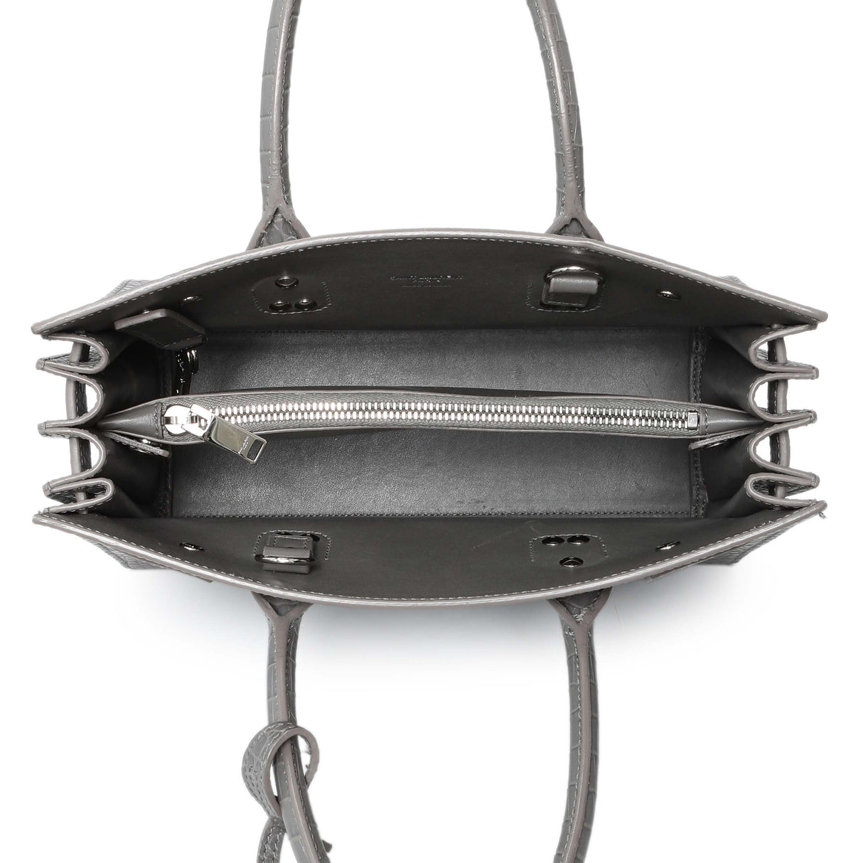 Saint Laurent Grey Croc Embossed Baby Sac De Jour Handbags Saint Laurent