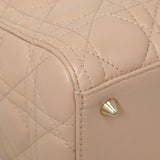 Christian Dior Light Pink Lambskin Cannage Medium Lady Dior