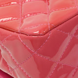 Chanel Coral Pink Patent Medium Double Flap Handbags Chanel