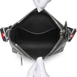 Gucci Black GG Supreme Monogram Web Small Flat Messenger Bag Handbags Gucci