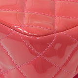 Chanel Coral Pink Patent Medium Double Flap Handbags Chanel