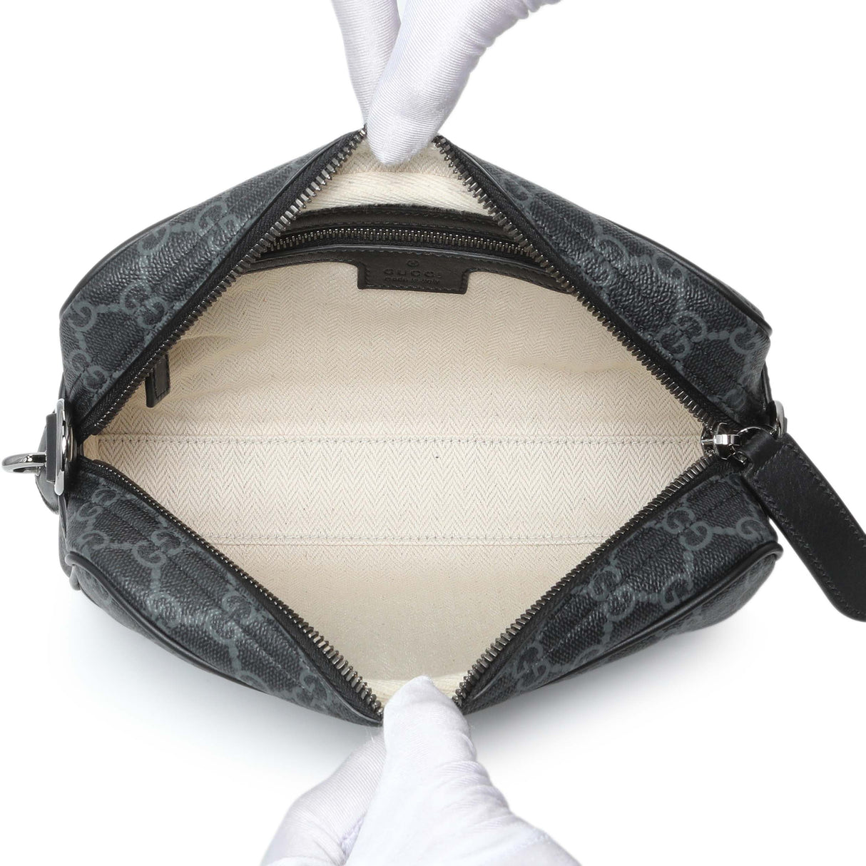 Gucci GG Supreme Monogram Calfskin Emblem Small Crossbody Handbags Gucci