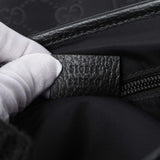 Gucci Black Nylon Monogram Double Buckle Flap Messenger Bag Handbags Gucci