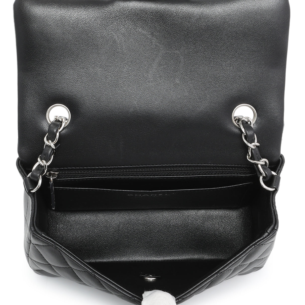 Chanel Black Quilted Lambskin Mini Rectangular Flap Handbags Chanel