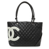 Chanel Black Quilted Cambon Tote Large Handbags Chanel
