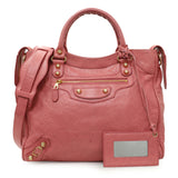 Balenciaga Pink Agneau Classic Gold Hardware Velo Handbags Balenciaga