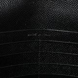 Saint Laurent Black Grain De Poudre Matelasse Chevron Monogram Chain Wallet Handbags Saint Laurent