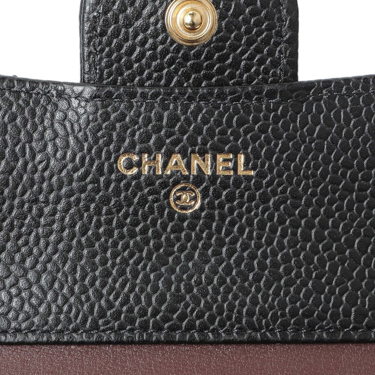 Chanel Black Quilted Caviar Compact Flap Wallet Accessories Chanel