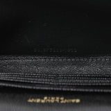 Saint Laurent Black Grain De Poudre Matelasse Chevron Monogram Chain Wallet Handbags Chanel