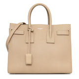 Saint Laurent Beige Grained Calfskin Small Sac De Jour