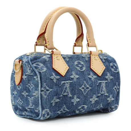 Louis Vuitton Monogram Denim Remix Nano Speedy Handbags Louis Vuitton