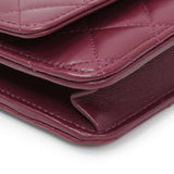 Chanel Purple Lambskin Quilted Wallet On Chain Handbags Chanel