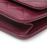 Chanel Purple Lambskin Quilted Wallet On Chain Handbags Chanel