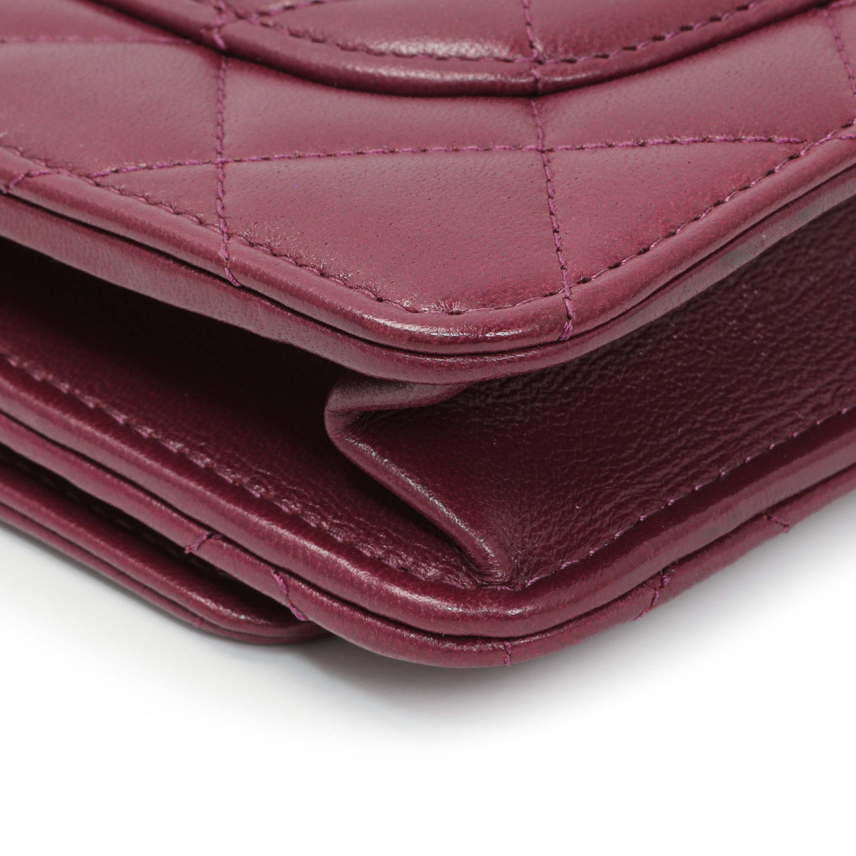 Chanel Purple Lambskin Quilted Wallet On Chain Handbags Chanel